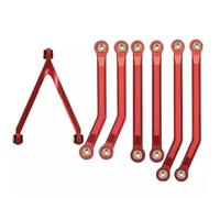 MRFVASD RC Steering Tie Rod Compatible With Axial For SCX24 AXI00001 C10 AXI00002 For JLU For Bronco AXI00006 RC Crawler High Clearance For Chassis Links Set Linkage(Red)