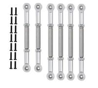 MRFVASD RC Steering Tie Rod Compatible With Ruckus For Torment For Axe For Brutus For Circuit For AMP ECX 2WD 1/10 RC Car Upgrade Parts 6Pcs Pull Rod Link Rod Set(Silver)