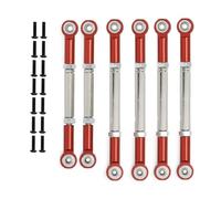 MRFVASD RC Steering Tie Rod For ECX 2WD For Ruckus 1/10 For Torment Axe Brutus For Circuit For AMP 6Pcs Pull Rod Link Set RC Car Upgrade Parts(Red)