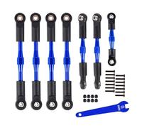 MRFVASD RC Steering Tie Rod For Slash 1/10 For Stampede For Rustler For Bandit 2WD Adjustable Steering Rod RC Car Aluminum Buckle Arc Chain Upgrade Part(Blue)