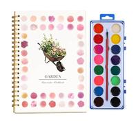 MRGIINR Beginner-Friendly Watercolor Workbooks, Beginner Friendly Painting Kit, Easy Nature Scenes Paint Set, Art Crafts for Creative Exploration, Gift for Adults Teens (Garden With Palette)