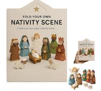 MRGIINR DIY Paper Nativity Scene, Christmas Origami Craft Set with Jesus Angel & Animal, Origami Kit for Beginners, Holiday Paper Decoration & Gift for Craft Lovers, Kids & Adults (Style A)