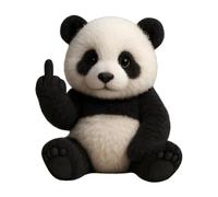 MRGIINR Funny Soft Middle finger Plush Animals, Cute Funny Middle finger Plush Dog, Humorous Animal Desktop Decorative Ornaments, Unique Gag Gifts for Home Office Decor (Panda)