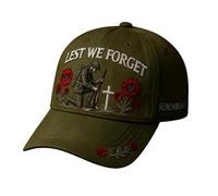 MRGIINR Heroes Never Forgotten Remembrance Cap, 3D Embroidered Baseball Hat, Vintage Cotton Patriotic Cap for Men and Women (UK, Alpha, One Size, Army Green)