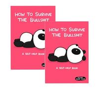 MRGIINR ‘How To Survive The Bullsh!t’ Book, Dark Humor Meets Cute Art, Offensively Cute Motivational Parody Book, 40+ Pages of Brutally Honest for Adults Who Hate Toxic Positivity (2pcs)