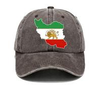 MRGIINR Make Iran Great Again Hat Miga Trucker Cap for Men Women, Iran Persia map & Flag - Lion and Sun Iconic Sign for The Persian Baseball Cap Military Cap Man Hard hat Cap (Coffee)