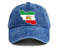 MRGIINR Make Iran Great Again Hat Miga Trucker Cap for Men Women, Iran Persia map & Flag - Lion and Sun Iconic Sign for The Persian Baseball Cap Military Cap Man Hard hat Cap (Blue)