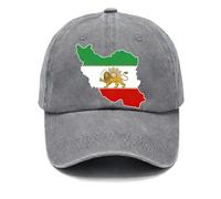 MRGIINR Make Iran Great Again Hat Miga Trucker Cap for Men Women, Iran Persia map & Flag - Lion and Sun Iconic Sign for The Persian Baseball Cap Military Cap Man Hard hat Cap (Gray)