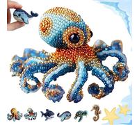 MRGIINR Octopus Bead Embroidery Kit,3D Ocean Animals DIY Beadwork Craft Kit,DIY Beaded Ornament Kit Art Craft Supplies,Home Decor Gift for Craft Lover (Octopus)