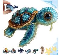 MRGIINR Octopus Bead Embroidery Kit,3D Ocean Animals DIY Beadwork Craft Kit,DIY Beaded Ornament Kit Art Craft Supplies,Home Decor Gift for Craft Lover (Sea Turtles)