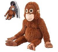 MRGIINR Punch Monkey Plush, 66cm Large Orangutan Soft Toy, Teddy Plushies Eco-Friendly Plushies Material, Washable & Safe for Kids, Realistic Soft Cuddly Monkey Toy (B-Monkey Plush + Sticker)