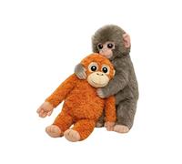MRGIINR Punch Monkey Plush, Orangutan Plush with Baby Monkey, Soft Monkey Stuffed Animal Toy, Washable & Safe for Kids, Realistic Soft Cuddly Monkey Toy (B-25 cm)