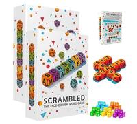 MRGIINR Scrambled Dice Word Game for 1-5 Players,Brain - Sharpening Spelling Dice Game,Brain Exercise Party Game,Fast-Paced Family Board Game,Fun Family Board Games for Parties Travel (36pcs*2)