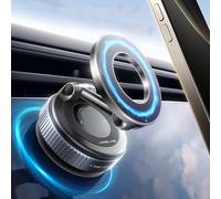 MRGLAS 2026 Upgraded Vacuum Magnetic Mobile Phone Holder Car for Magsafe Car Mount, Suction Cup Phone Holder [17KG Suction Power & 24*N55 Magnet], 360° Rotatable, for iPhone 17 Pro Max 16