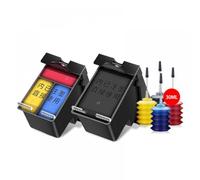 MRHZKE 304XL 304 XL Refillable Ink Cartridge Works With 304 Compatible For Deskjet 2620 2630 3700 3720 3752 5000 5010 5030 Printers(BK-CL-INK)