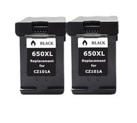 MRHZKE Compatible 650XL Ink Cartridge Replacement Works With 650 650XL Fits Deskjet 1015 1515 2515 2545 2645 3515 4645 Printers(2Pcs black)