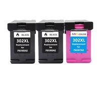 MRHZKE Compatible Ink Cartridge Replacement For 302 302XL Works With DeskJet 1110 2130 4520 NS45 Officejet 3630 3639 5200 Printers(2bk and 1color)