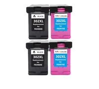 MRHZKE Compatible Ink Cartridge Replacement For 302 302XL Works With DeskJet 1110 2130 4520 NS45 Officejet 3630 3639 5200 Printers(2bk and 2color)