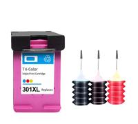 MRHZKE Compatible Refillable Ink Cartridge For Deskjet Printers 301 301XL 1000 1010 1011 1012 1015 1050 1050A 1051 1055 1056 1510 Works With Multiple Models(HP301C Refillable)
