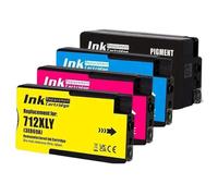 MRHZKE Compatible XL Ink Cartridge 712 XL 712XL For H-712XL Works With Designjet T650 T630 T250 T210 T230 Printers(1 SET 4PCS)