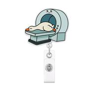 MRI Safe Badge Reel, Silly Goose Radiology Retractable ID Badge Holder for MRI Tech, Nurses & Imaging Staff