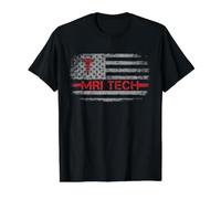 MRI Tech American Flag Xray Radiologic MRI Technologist Value Graphic T-Shirt, Men, Black, S
