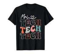 MRI Tech Retro Groovy Xray Radiologic Rad Tech for Women Men Value Graphic T-Shirt, Men, Black, L