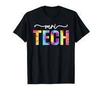 MRI Tech Tie Dye Xray Radiologic Rad Tech for Women Men Value Graphic T-Shirt, Men, Black, XL