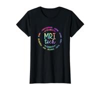 MRI Tech Tie Dye Xray Radiologic Rad Tech for Women Men Value Graphic T-Shirt, Women, Black, S