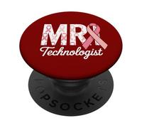 MRI Technologist Pink Ribbon Breast Cancer Awareness Support PopSockets Adhesive PopGrip