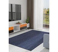 Mrida Weave 4 Ft Square Navy Blue Jute Area Rug, Boho Chic Natural Jute Area Rug - Hand-Braided, Rustic Farmhouse Decor for Living Room Carpet,