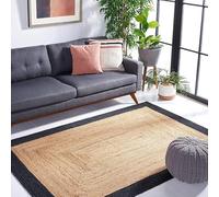 Mrida Weave 4x9 Ft Black & Natural Jute Area Rug, Handmade Braided, Farmhouse Boho Style, Durable & Pet-Friendly Rug for Living Room, Dining Room, and Bedroom