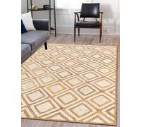 Mrida Weave Handmade Braided Eco-Friendly Natural Jute with White Check Box Rectangular Shape Floor Area Rug-Floor Carpet Rug-Center Table Carpet for Home,Office & Outdoor- 3x15 Feet (91 cmx157 cm)