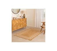 Mrida Weave Handmade Hand Woven Eco-Friendly Natural Jute Scolloped Dual WhiteShade Area Rug-Floor Carpet Rug for Home Décor,Kitchen,Entryways- 3x15 Feet (91 cmx157 cm)