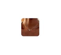Mridiya Gold/Silver Box Chain Necklace for Women Chocker Small Charm Evil Eye Star Pearl Simple Cute Pendant Boho Trendy Layered Jewelry for Birthday Gift, Brass, No Gemstone
