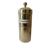Mrigakshi Traditional Brass Filter Coffee Maker, Brass, South Indian Drip Sytle Decoction Liquid Maker, Coffee Filter Vessel, Utensil, Kumbakonam Degree Coffee Filter For Home, 1 Cup,
