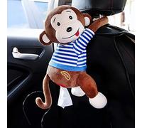 Mrinb Cute Monkey Tissue Box For Car Hanging Type Unique Monkey Tissue Box Holder Cartoon Monkey Paper Towel Storage Box