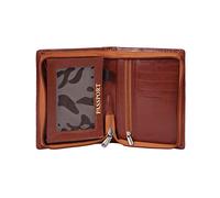 Mrinita Leather Passport Case - Handy Travel Document Holder Water Resistant for Men and Women, Car Document Holder, Durable Travel Companion Tan Tan Casual, Havana, Casual