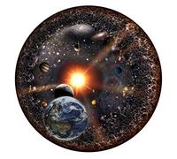 Mrisata 1000 Pieces Round Jigsaw Puzzle, Universe Solar System Planet Educational Toy for Kids Adults, with Paper Material to Develop Hand Eye Coordination Memory Skills (colorful)