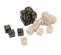 Mrisata 24 Pieces of Acrylic Marble Cubes, Gold Painted, Statistics -Cubes -meter for Card Games with Acrylic, Gold Painted,