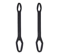Mrisata 2Pcs Double End Self Tightening Adjustable Wrench, 8 to 22mm Multifunctional Hand Tool Set for Auto Repair Mechanic Disassembly Outdoor Riding Home Car Repair Tools (F Black Electrophoretic)