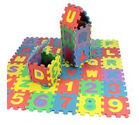 Mrisata 36pcs Alphabet and Number Foam Puzzle Play Mat, Interlocking EVA Floor Mat with Bright Colors ABC Alphabet Numbers, Removable Easy Clean, for Early Childhood Education