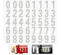 Mrisata 5 Sets 09 Reflective Number Stickers Self Adhesive Address Numbers for Mailbox Doors Windows Cars Bikes Signs Billboards White PVC 30 Pieces (#2)