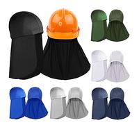 Mrisata 6pcs Helmet Liner with Neck Mask Cooling, Ice Silk Hard Hat | Cooling Sweat Wicking Cap with Tail, Neck Sun Protector, Fits Most Helmets for Cycling Fishing Golf Hiking Camping