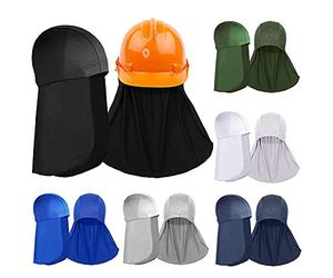 Mrisata 6pcs Helmet Liner with Neck Mask Cooling, Ice Silk Hard Hat | Cooling Sweat Wicking Cap with Tail, Neck Sun Protector, Fits Most Helmets for Cycling Fishing Golf Hiking Camping