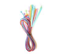 Mrisata ABS Plastic Tunisian Crochet Hook Set, 12Pcs Knitting Needles with Adjoined Plastic Cable for Afghan Cable Carpet Rug Weave Projects