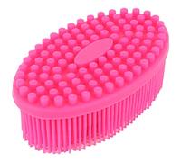 Mrisata Baby Sensory Brush, Soft Silicone Massage Bath Brush for Tactility Training and Sensory Integration, with Comfortable Head Hair Washer Comb for Toddlers and Infants (Rosy Red)