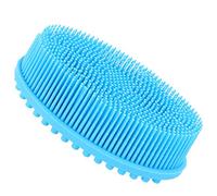Mrisata Baby Sensory Brush, Soft Silicone Massage Bath Brush for Tactility Training and Sensory Integration, with Comfortable Head Hair Washer Comb for Toddlers and Infants (Blue)