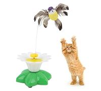 Mrisata Electric Rotating Flying Bird Cat Toy, Funny Flowers Green Leaf Interactive Toy, 360 Degrees Rotating, Happy Time For Cats
