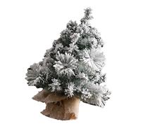Mrisata Flocked Artificial Mini Christmas Tree for Tabletop, 17.7in Snowy | PVC Material, Lifelike Branches, Soft Flocking Texture, for Home Office Party Shop, Suitable for Tabletop Bookshelf